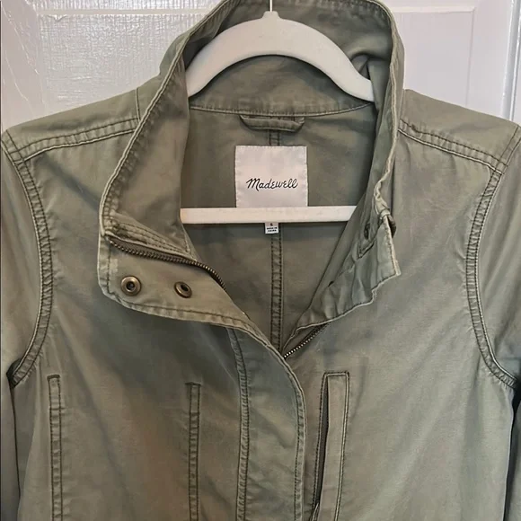 Madewell Green Utility Jacket with Stand-Up Collar - Picture 4 of 6